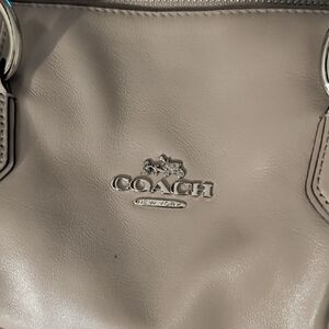 Coach Shoulder Bag in Taupe Gray with Silver Hardware